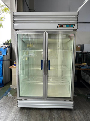吉田二手傢俱❤雙門對開玻璃冷藏冰箱 冷藏櫃 冷藏展示櫃 冷藏展示台 冷藏小菜櫥 餐飲用冰箱 營業冰箱 220V