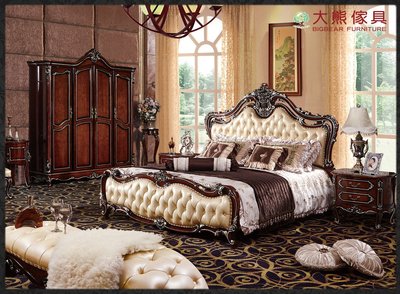 【大熊傢俱】808 歐式 新古典床 美式 實木床 法式風 雕花床架 雙人床架 床架 宮廷風床台 巴洛克風