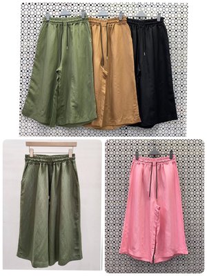 正韓korea韓國進口Oatmeal綠色腰綁帶寬鬆7分褲  現貨 小齊韓衣