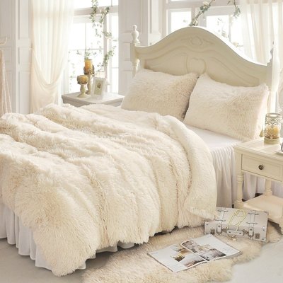 法蘭絨床罩組  白色 羊羔絨 5尺 加絨雙人床包 法蘭絨 床組 兩用被毯 ikea 訂製 刷毛