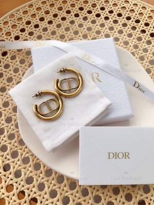 ［非現貨，英國代購直郵台灣✈️］Dior 30 Montaigne 蒙田 復古金 Logo耳環