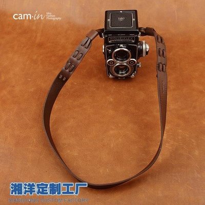 免運-cam-in意大利植鞣牛皮相機背帶 Rolleiflex祿來真皮相機肩帶CS224-玖貳柒柒