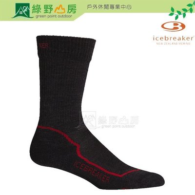 綠野山房》Icebreaker 紐西蘭 男 中筒 薄毛圈健行襪 登山襪 保暖 美麗諾羊毛襪 灰 IBND08-J70