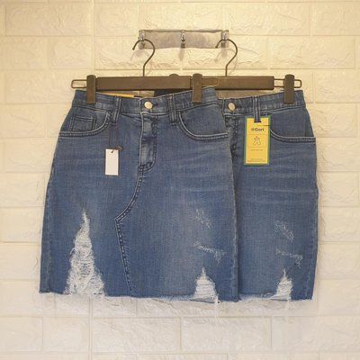 《Amy's shop》韓國直購~正韓深藍色牛仔短裙（內有褲子）~S/M號~現貨