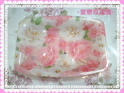 ~愛戀玫瑰園~繽紛淡粉色玫瑰壓克力肥皂盤 實品很美...