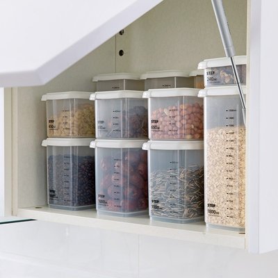 品如衣櫃 置物架 调料盒 居家家帶刻度透明密封罐食品收納盒廚房塑料雜糧五谷收納罐儲物罐