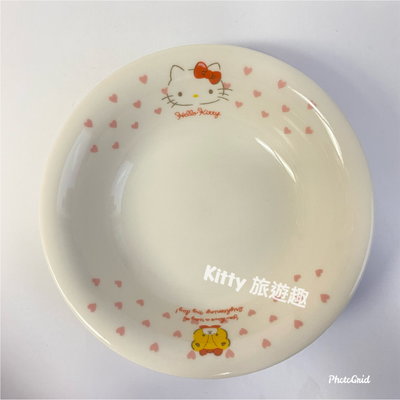 [Kitty 旅遊趣] Hello Kitty 陶瓷點心盤 盤子 圓盤 凱蒂貓 水果盤