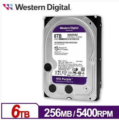 【偉祥數位科技】WD64PURZ 紫標 6TB 3.5吋監控系統硬碟(未稅)
