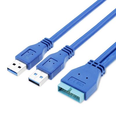 USB3.0數據線2AM-20P轉接線反向擴展20P USB3.0 20pin主~新北五金線材專賣店