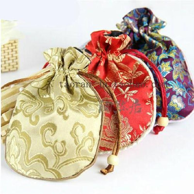 中國風民族特色織錦絲綢錦囊布袋小禮品零錢包抽袋婚慶用品喜糖袋