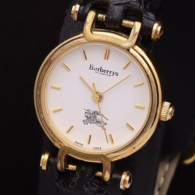 【一元起標】【精品廉售/手錶】瑞士製Burberry巴寶莉戰馬 石英女腕錶*高價靓款*#3200*防水*佳品