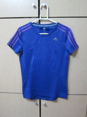 衣市藍~adidas running response 女運動排汗短袖T恤 (M~紫~) (220907)
