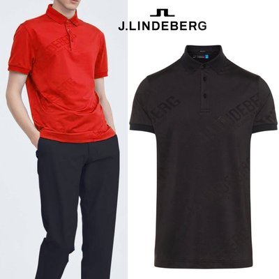 【貓掌村GOLF】J.Lindeberg 男款高爾夫斜紋logo涼感 短袖polo衫 2色