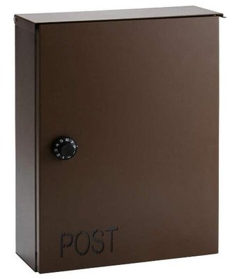 15480c 日本製 好品質 密碼鎖 深棕色 304不鏽鋼 牆壁上壁掛式信箱郵筒郵箱信封信件意見箱收納箱擺件禮品