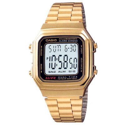 【 幸福媽咪 】CASIO_卡西歐 復刻 金色 方形 電子錶 男錶 女錶 中性錶 A178WGA-1A