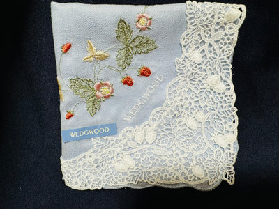 wedgwood 刺繡蕾絲手帕
