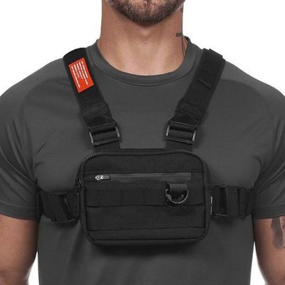男運動胸包新款戶外戰術背包防水耐磨胸包多功能騎行背包登山防水運動背包