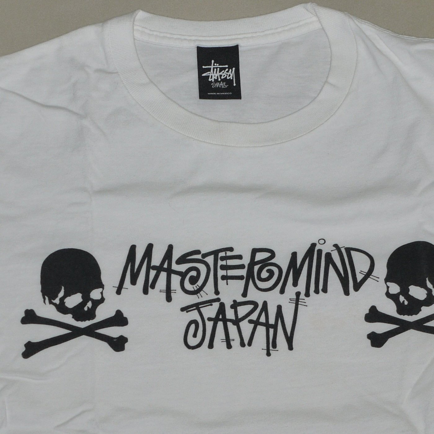 二手美品Stussy x MASTERMIND JAPAN MMJ TEE T恤草寫骷髏頭白S | Yahoo 
