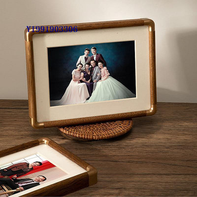 高級感實木相框擺臺裝裱6洗照片打印做成全家福框架10寸掛墻7定制