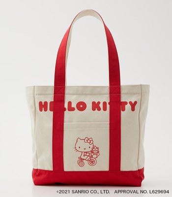《雪莉工坊+限量特價六折》日本 RODEO CROWNS 聯名 Hello Kitty 帆布手提斜揹側揹三用包 大尺寸