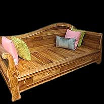 【肯萊柚木傢俱館】簡約優美 100% 全實木 獨特美觀 耐用 休閒沙發 貴妃椅