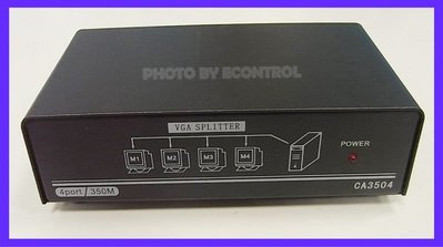 【易控王】一進四出 VGA 分配器◎350MHz◎獨家販售全母頭◎附變壓器 1進4出(40-012-01)