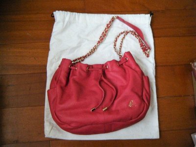 Agnes b. 紅色牛皮 真皮 / 鍊條包 / 側背包 / 鍊帶束口包