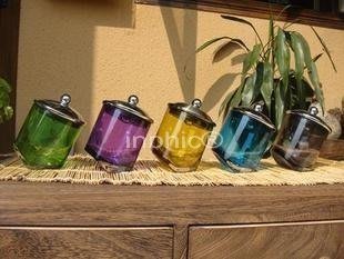 INPHIC-純手工製作 彩色雙斜底口杯 玻璃瓶子 調味瓶 調料罐 瓶 茶葉罐