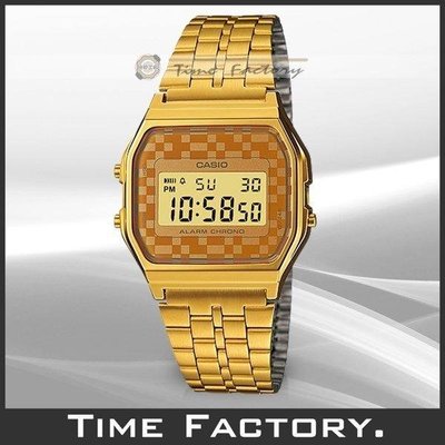時間工廠 無息分期 全新CASIO 復古潮流金色電子錶A159WGEA-9