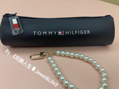 TOMMY HILFIGER 經典 深藍色 紅白LOGO 全新 質感 筆袋 鉛筆盒 收納袋