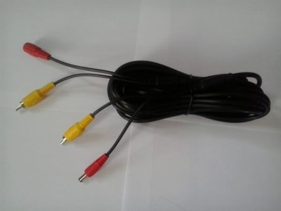 5米音頻AV電源一體線/倒車攝影連結顯示器12V供電/監視器材使用/拾音器音頻延長線