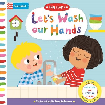 ＊小貝比的家＊LET'S WASH OUR HANDS/BIG STEPS/硬頁書/3~6歲/自主管理