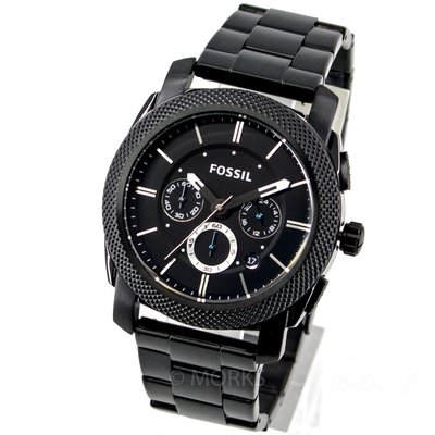 現貨 可自取 FOSSIL FS4552 手錶 45mm 三眼計時 黑色面盤 鋼錶帶 男錶女錶