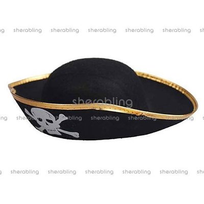 (PR-A_041)cos化裝舞會裝扮加勒比海盜帽 海盜船長帽無紡布圓頂