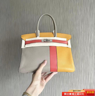 特價 二手 可議價 愛馬仕 Hermes 斑鳩灰限量三拼birkin30 超少見【維多利亞】4429