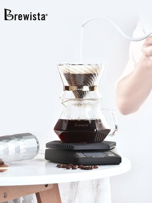 促銷打折 Brewista雙層玻璃V60手沖咖啡濾杯家用過濾杯分享壺咖啡~