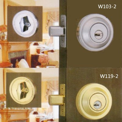 『WACH』花旗門鎖 輔助鎖 60mm 金色 銀色 W119-2 / W103-2 補助鎖 單鎖頭 單面輔助鎖