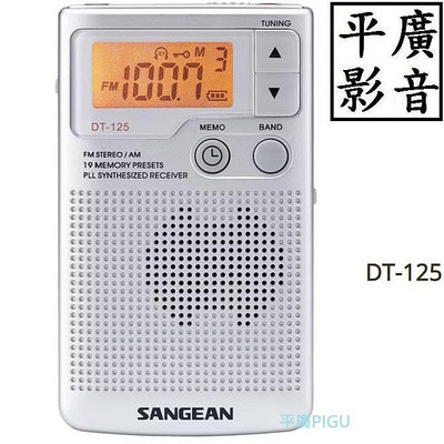 平廣 送袋 山進 SANGEAN DT-125 DT125 AM FM 數位 收音機 公司貨保固一年 內建喇叭 另售耳機