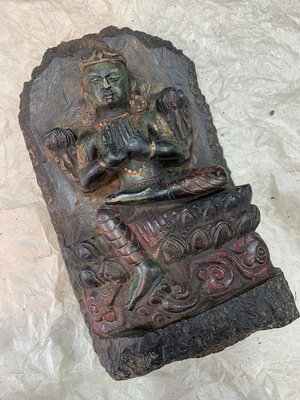 (二手)-尼泊爾老石雕高約30cm觀音尼泊爾手工石雕尼泊爾精品 古玩 擺件 老物件【靜心隨緣】277