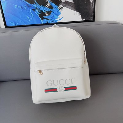 男包Gucci 古奇標志rint印花雙肩包 男女通用背包 經典設計 ，實物拍攝 奢華面料 配送小 NO.2410