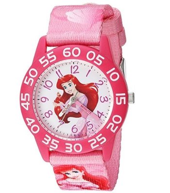 預購 美國 Disney 迪士尼小美人魚 艾莉兒公主熱賣款 超可愛兒童手錶 指針學習錶 尼龍錶帶 生日禮