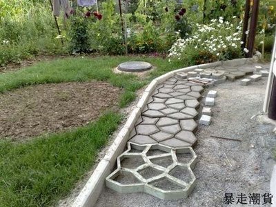 【熱賣精選】 園藝用品工具強化小路造型水泥分割鵝卵石裝修拼花路面大石頭模具