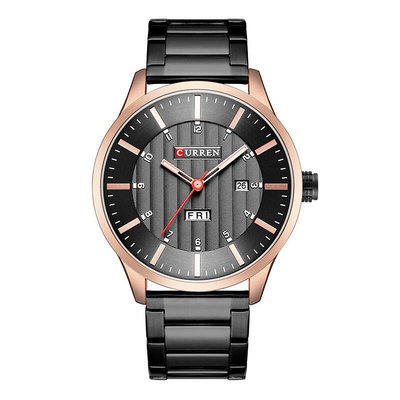 Curren卡瑞恩8316男士腕錶鋼帶時尚黑色商務男士手錶高檔簡約潮流