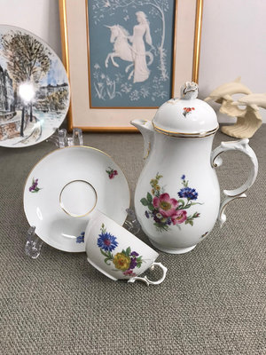德國名瓷Furstenberg花卉茶壺咖啡杯紅茶壺紅茶杯下午