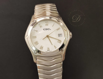 【低調的奢華】玉寶 EBEL 經典系列 全鋼錶殼 錶徑38mm 羅馬數字 石英 卡地亞機芯~原廠保單 99新品