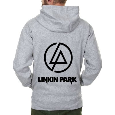 Linkin Park Logo #3 【現貨】金屬拉鍊連帽刷毛外套 灰色Chester金屬搖滾樂團樂對美國棉現貨 亞版