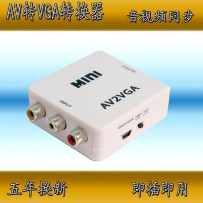 MINI AV轉VGA轉換器機上盒線視頻TV轉電腦顯示器看電視監控轉vga W1117-200707[405419]