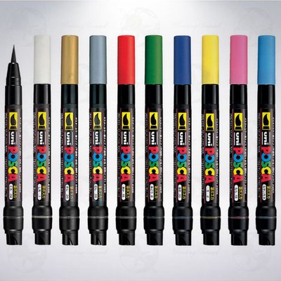 日本 三菱鉛筆 uni POSCA Marker Brush 軟筆刷麥克筆