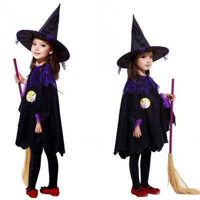 【小點點】女巫裝 女巫衣服 服裝 服裝兒童 兒童變裝 兒童表演服女童女巫披風cosplay服裝小巫婆女巫派對錶演