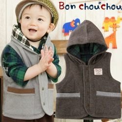 【直購價】Bon chou chou鋪棉連帽兒童背心(P9023)